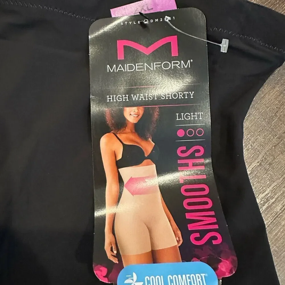 Maidenform Women's Light Control High-Waist Thigh Slimmer DM2561 2XL Black short